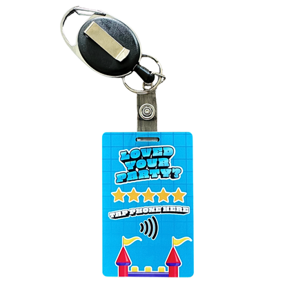 (2PK) Bounce House Blueprint NFC Review Tap Card + Lanyard + Custom QR Code