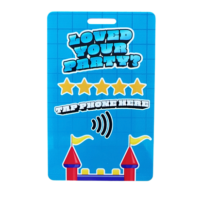 (2PK) Bounce House Blueprint NFC Review Tap Card + Lanyard + Custom QR Code