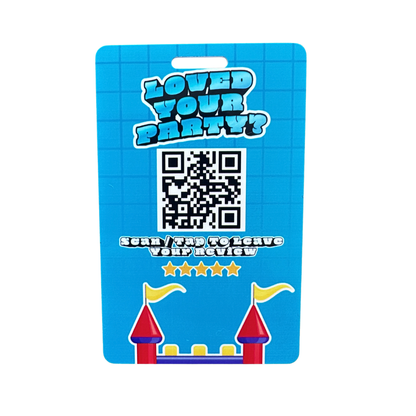 (2PK) Bounce House Blueprint NFC Review Tap Card + Lanyard + Custom QR Code